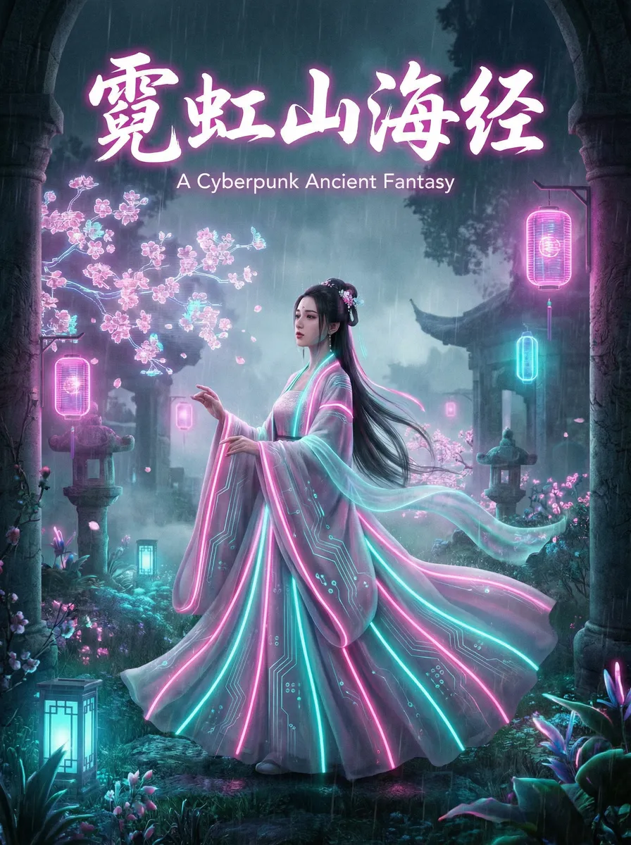 www.aqdlt.cc 古风奇缘短剧 - 霓虹山海经海报